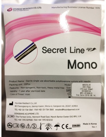 Esteettiset biostimuloivat langat PDO Secret Mono 20 kpl. Hyundae Meditechin biostimuloivat langat