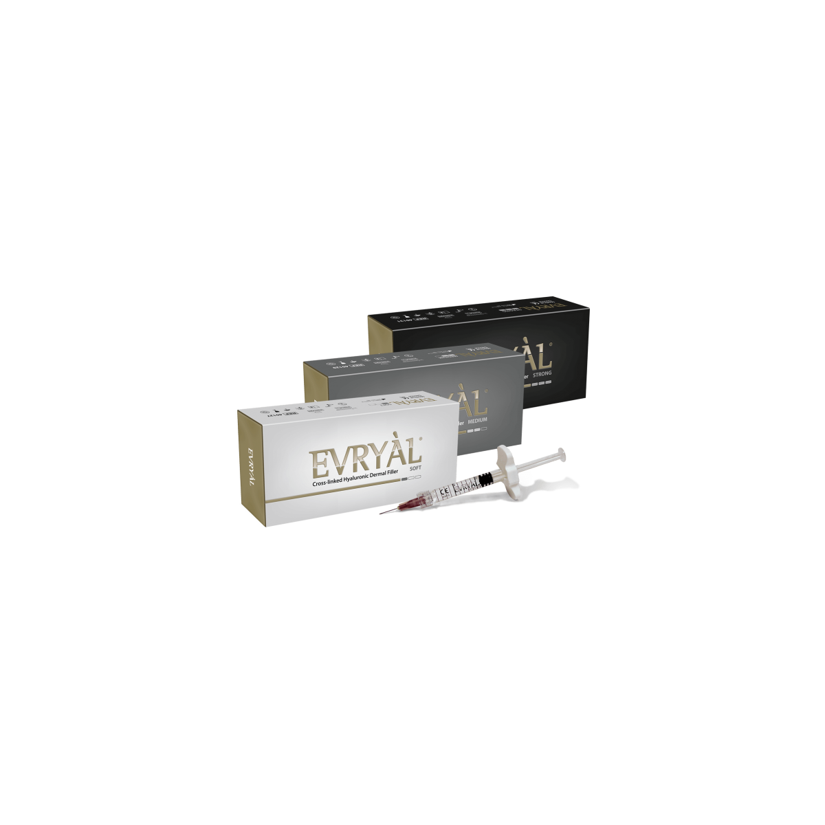 Evryàl Starter Pack 3 Stück Starker - Weicher - Mittlerer Hyaluron-Filler Vernetzter Füllstoff Apharm S.r.l. EVRYAL3PACK