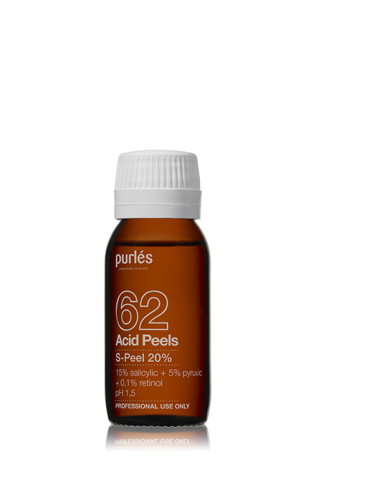 Purles 62 S-Peel -kuorinta salisyylihapolla 15 % pyruviinihappoa 5 % 60 mlKemialliset kuorinnat Purles PURLES62