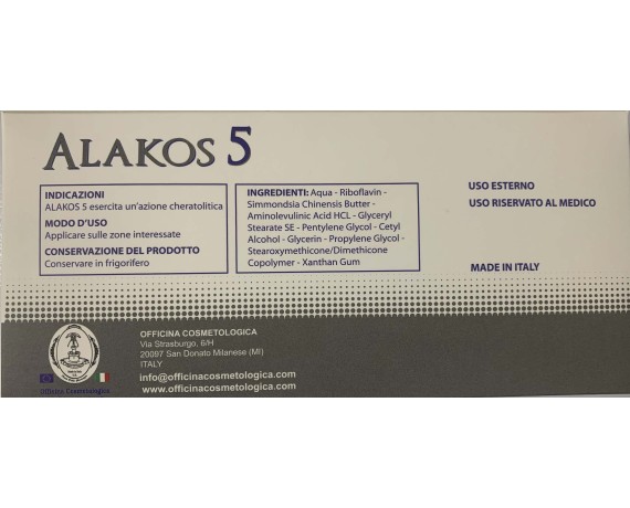 Crema de ácido queratolítico delta aminolevulínico Alakos 5 Acido aminolevulinic Officina Cosmetologica Alakos 5