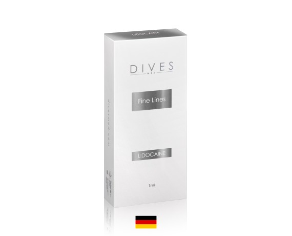 Dives Fine Lines -hyaluronihappotäyteaine lidokaiinilla 2x1ml. Ensiluokkainen täyteaine lidokaiinilla. DIVES MED FINELINES-LIDO.
