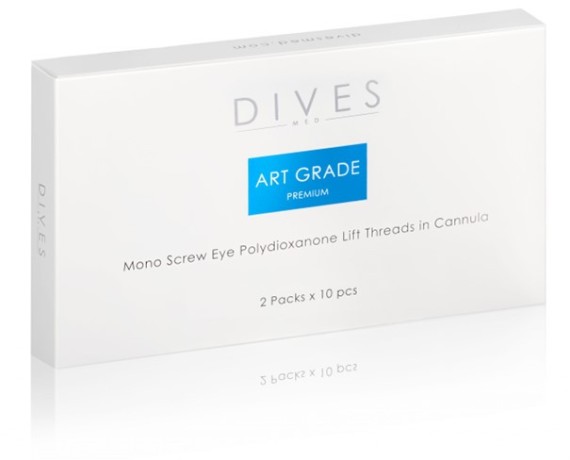 DIVES MED MONO SCREW EYE CANNULA PDO Esteettiset langat 2x10 kpl silmiin Vetokierteet Silmäkanyyli DIVES MED MONO SCRE...