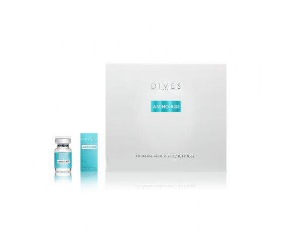 Dives Amino Age Komponenten-Mesotherapie mit Aminosäuren, Hautverjüngungsbox, 10 x 5 ml Ampullen für Mesotherapie und Needlin...