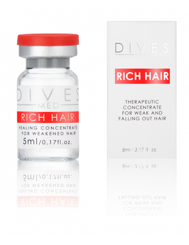 DIVES RICH HAIR coquetel meso revitalizante contra queda de cabelo 10 frascos de 5ml Cocktails Needling e Mesoterapia DIVES M...