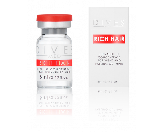 DIVES RICH HAIR rewitalizujący koktajl mezo przeciw wypadaniu włosów 10 fiolek po 5ml Igłowanie i mezoterapia koktajli DIVES ...