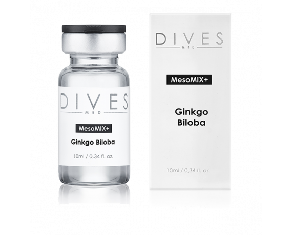 Dives Med Ginkgo Biloba meso component anti-îmbătrânire 10 fiole de 10 ml Fiole pentru mezoterapie și ace DIVES MED GINKGOBILOBA