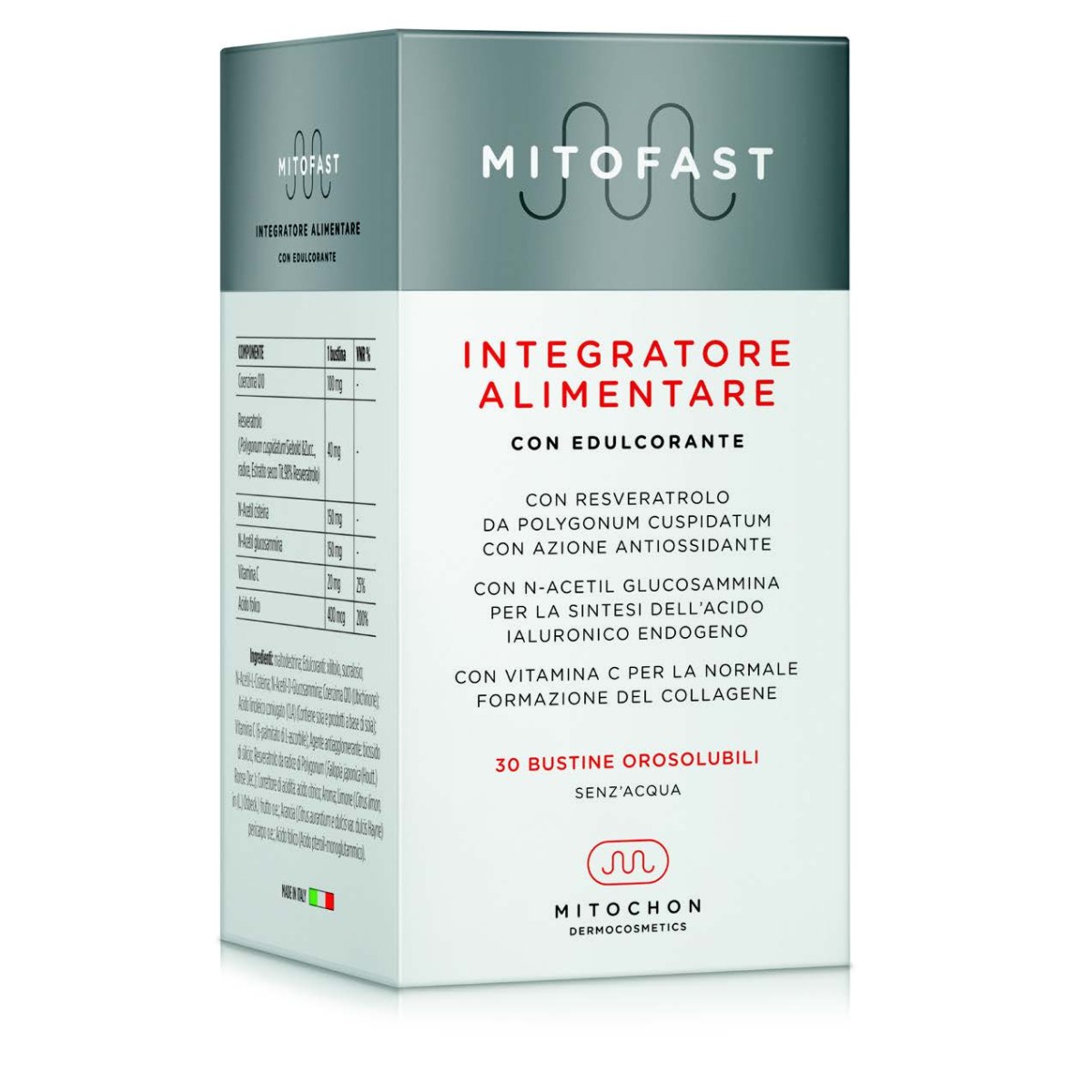 MITOFAST antioxidant voedingssupplement met collageen- en hyaluronzuursyntheseMitochon Dermal Food Supplements...