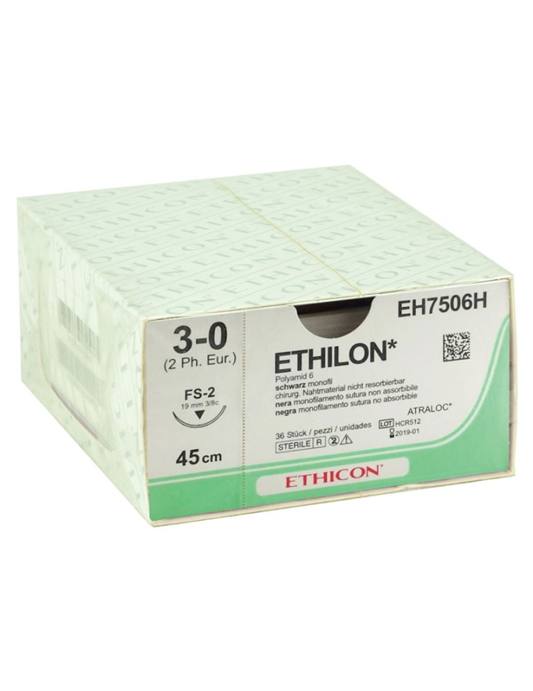 Ethicon Ethilon -imeytymätön monofilamenttiompele, steriili pakkaus, 36 kpl, kirurgiset ompeleet Ethicon Ethilon -imeytymätön monofilamenttiompele, steriili pakkaus, 36 kpl, kirurgiset ompeleet