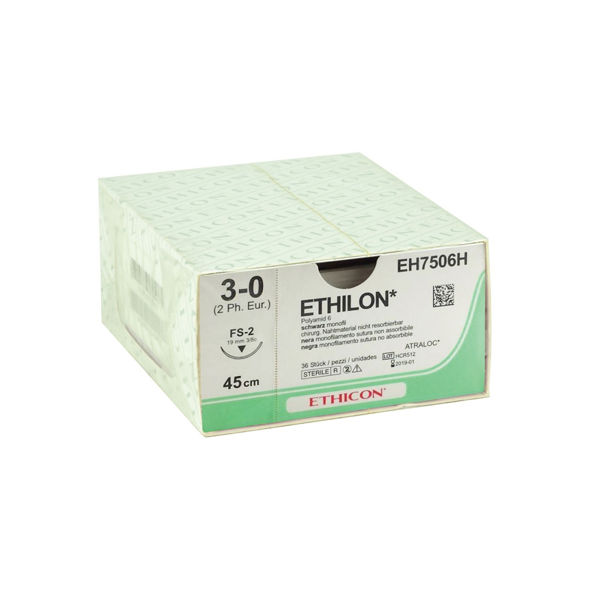 Ethicon Ethilon steriles, nicht resorbierbares Monofilament-Nahtmaterial, Packung mit 36 Stück Chirurgische Nähte