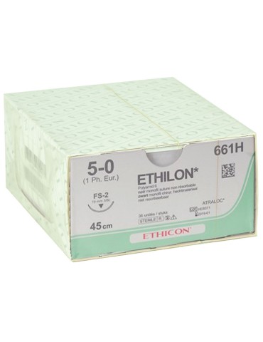 Ethicon Ethilon steril ikke-absorberbar monofilament sutur, pakke med 36 stk. Kirurgiske suturer