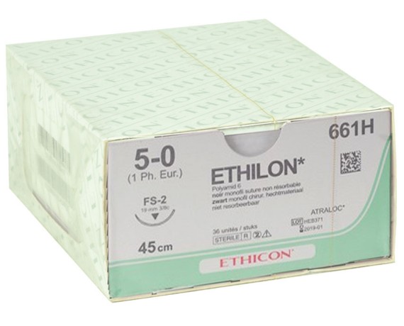 Ethicon Ethilon steriles, nicht resorbierbares Monofilament-Nahtmaterial, Packung mit 36 Stück Chirurgische Nähte