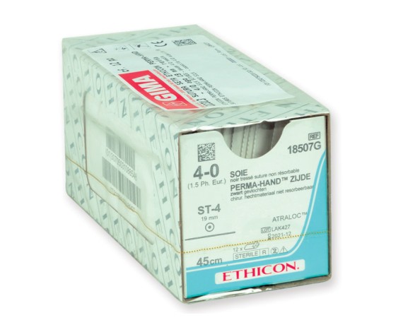 Ethicon Perma Håndsteril flettet ikke-absorberbar silkesutur, pakke med 12 stk. Kirurgiske suturer