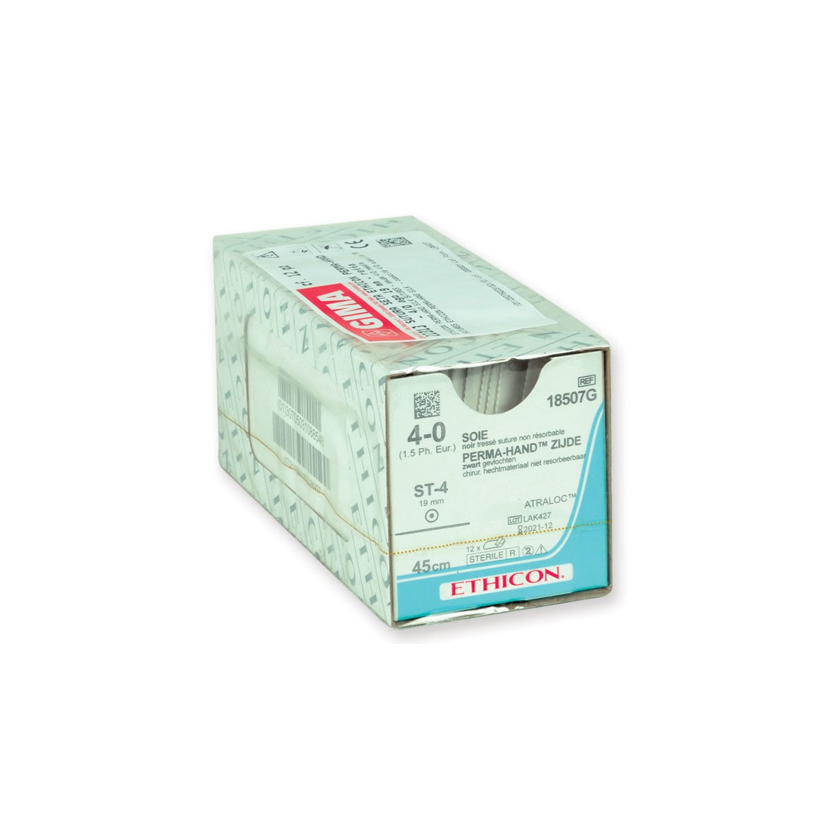 Ethicon Perma Sutura de seda trançada não absorvível estéril manual, pacote de 12 peças Suturas cirúrgicas