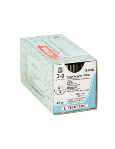 Ethicon Perma Håndsteril flettet ikke-absorberbar silkesutur, pakke med 12 stk. Kirurgiske suturer