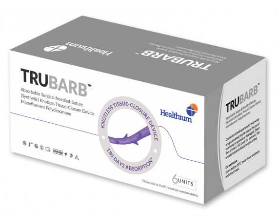 Suture chirurgicale TruBarb aiguille résorbable type Barbed en polydioxanone - 6 pièces Sutures chirurgicales