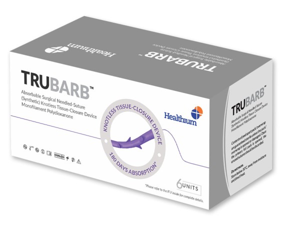 TruBarb surgical suture Barbed type absorbable needle in polydioxanone - 6 pieces Surgical sutures