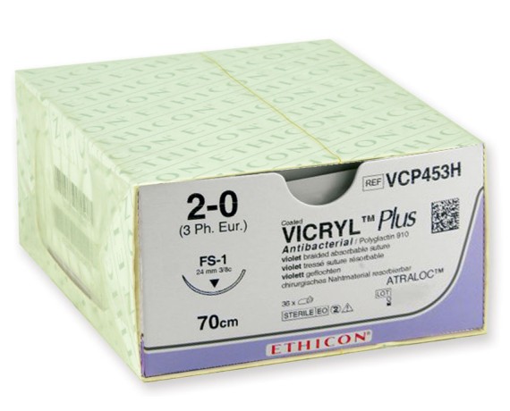 Ethicon Vicryl Plus absorbable surgical suture, pack of 36 pieces Surgical sutures
