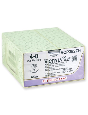 Ethicon Vicryl Plus absorberbar kirurgisk sutur, pakke med 36 stk. Kirurgiske suturer