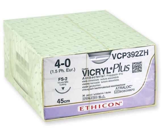 Sutura quirúrgica absorbible Ethicon Vicryl Plus, paquete de 36 piezas Suturas quirúrgicas