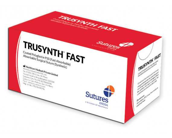 Absorbable suture Trusynth Fast rapid absorption braided polyglactin 12 pieces Surgical sutures