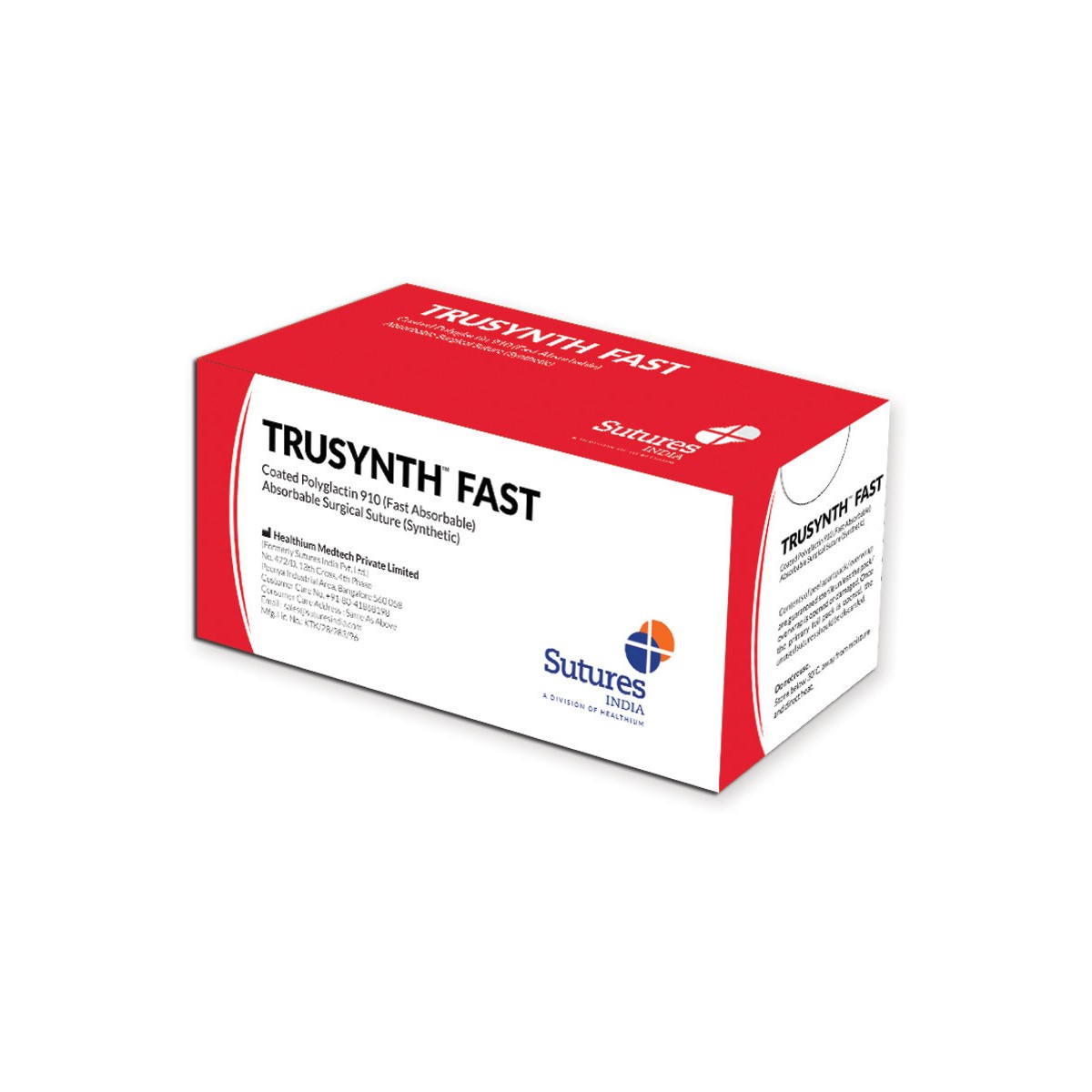 Sutura absorbible Trusynth Fast poliglactina trenzada de rápida absorción 12 piezas Suturas quirúrgicas