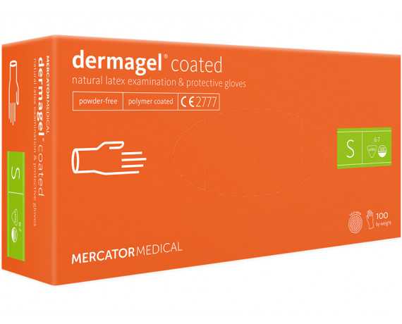 Púdermentes kétkezes Dermagel latex vizsgálókesztyű - 500 db Eldobható orvosi kesztyű Gima