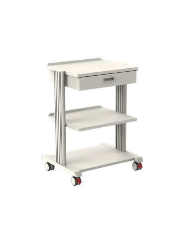 Smart trolley with 2 shelves 50x42 with base and drawer Modular medical trolleys Gima 27894