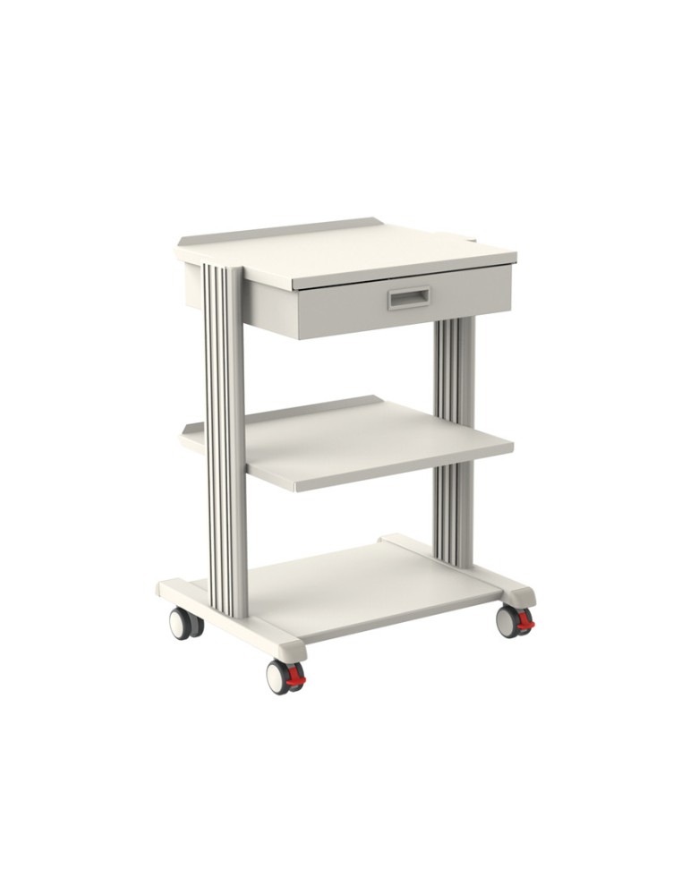 Smart trolley with 2 shelves 50x42 with base and drawer Modular medical trolleys Gima 27894