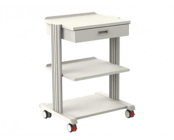 Inteligentny wózek z 2 półkami 50x42 z podstawą i szufladą Modułowe wózki medyczne Gima 27894