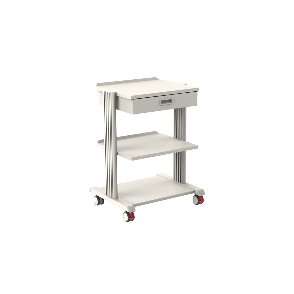 Carrello Smart con 2 ripiani 50x42 con base e cassettoCarrelli medicali modulari Gima 27894