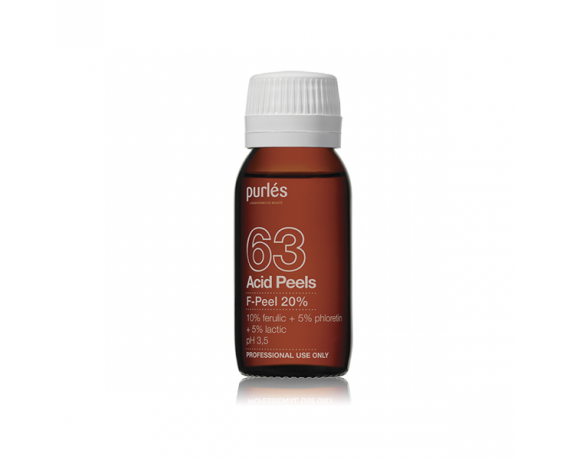 Purles 63 F-Peel chemische peeling met ferulazuur 10%, melkzuur 5%, floretine 5% 60 mlChemische Peeling Purles PURLES63