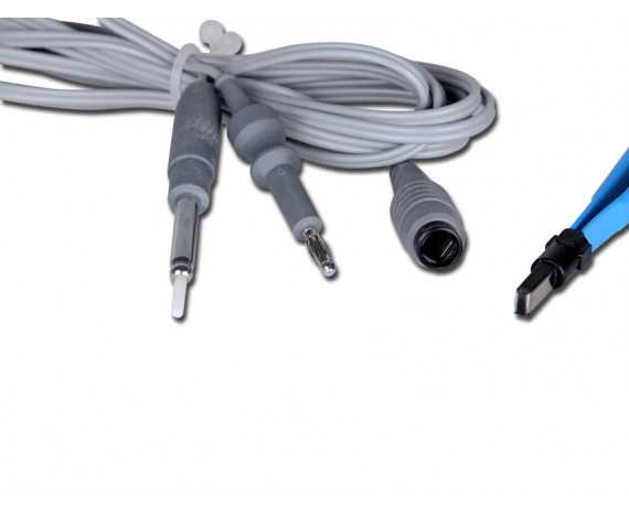 Câble bipolaire EU 2 broches pour unités électrochirurgicales MB122-132-160-200 avec adaptateur Accessoires pour bistouris él...