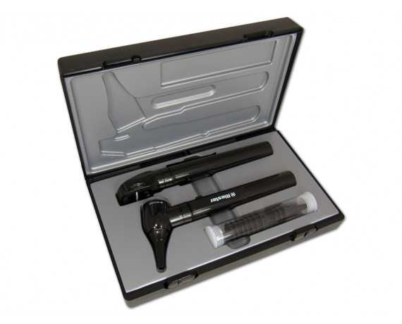 E-Scope zwarte LED-otoscoop Oftalmoscoop-diagnostische kit in harde koffer