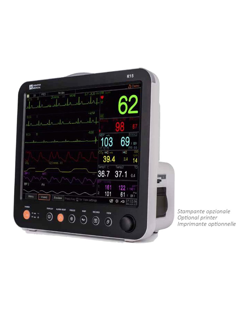 Moniparametrinen K15-kosketusnäyttöinen EKG-näyttö 5 johdantoa Moniparametrinen Gima 35309 -näyttö Moniparametrinen K15-kosketusnäyttöinen EKG-näyttö 5 johdantoa Moniparametrinen Gima 35309 -näyttö
