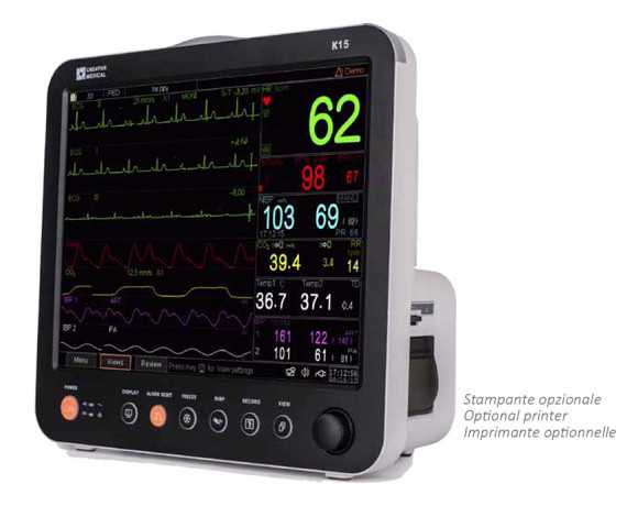 K15 višeparametarski monitor EKG-a sa zaslonom osjetljivim na dodir s 5 odvoda Višeparametarski monitori Gima 35309