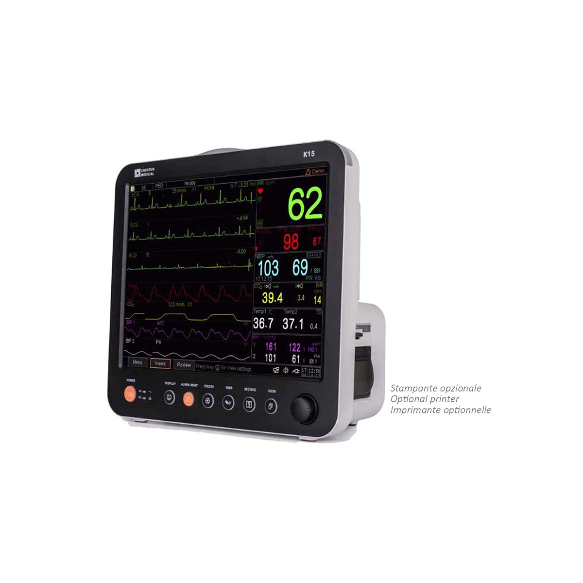 Moniparametrinen K15-kosketusnäyttöinen EKG-näyttö 5 johdantoa Moniparametrinen Gima 35309 -näyttö