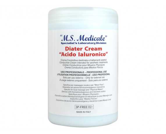 Crème conductrice pour diathermie - tecar - à l'acide hyaluronique - 1 litre Gels et crèmes pour traitements Gima 28347