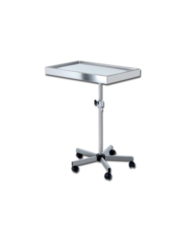 Height-adjustable Mayo table with 5-star trolley Mayo tables and basin trolleys Gima 45832