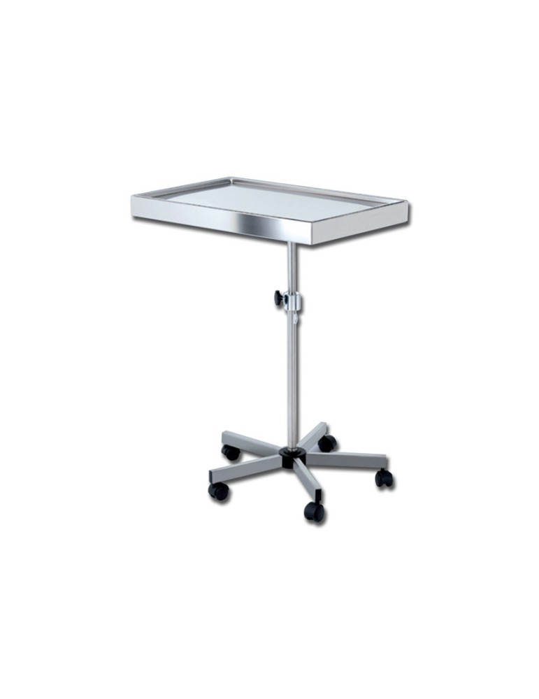 Height-adjustable Mayo table with 5-star trolley Mayo tables and basin trolleys Gima 45832