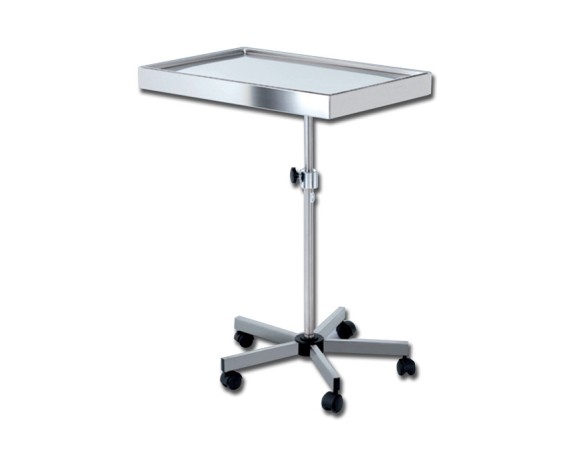 Height-adjustable Mayo table with 5-star trolley Mayo tables and basin trolleys Gima 45832