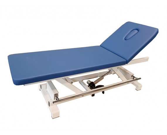 Height-adjustable electric examination table with blue perimeter bar Standard examination tables Gima 44520