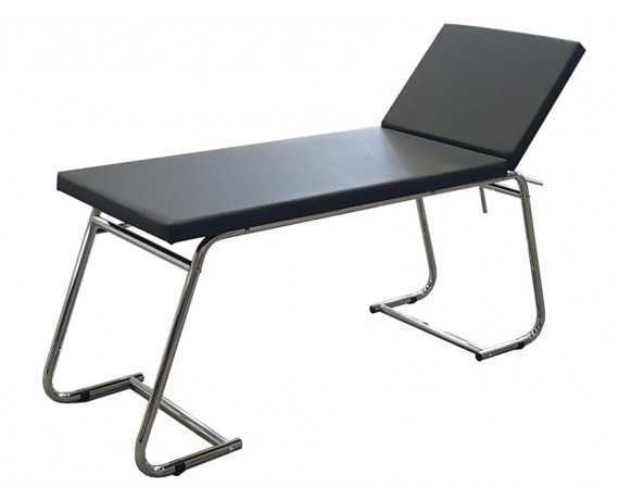 Stol za liječnički pregled od kromiranog čelika - crni Standardni stolovi za ispitivanje Gima 44461