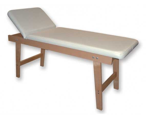 Camilla de masaje estándar de madera de haya con orificio. Mesas de exploración en madera. Gima 27416