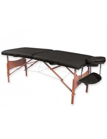 Sklopivi drveni stol za masažu sa 2 dijela, crne boje Drveni stolovi za ispitivanje Gima 44000