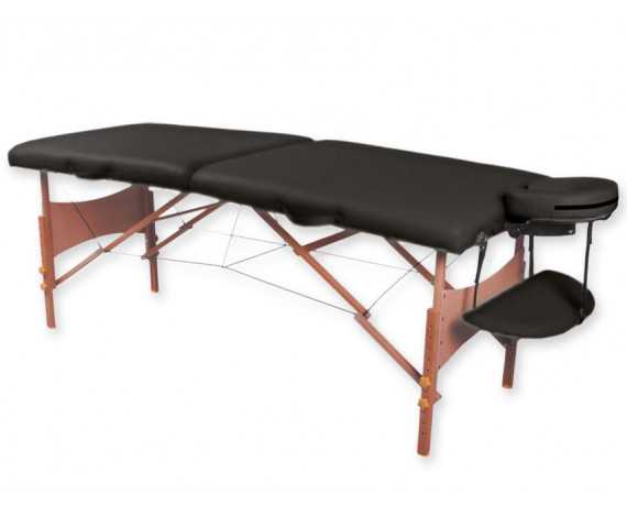 Folding wooden massage table with 2 sections, black colour Wooden examination tables Gima 44000