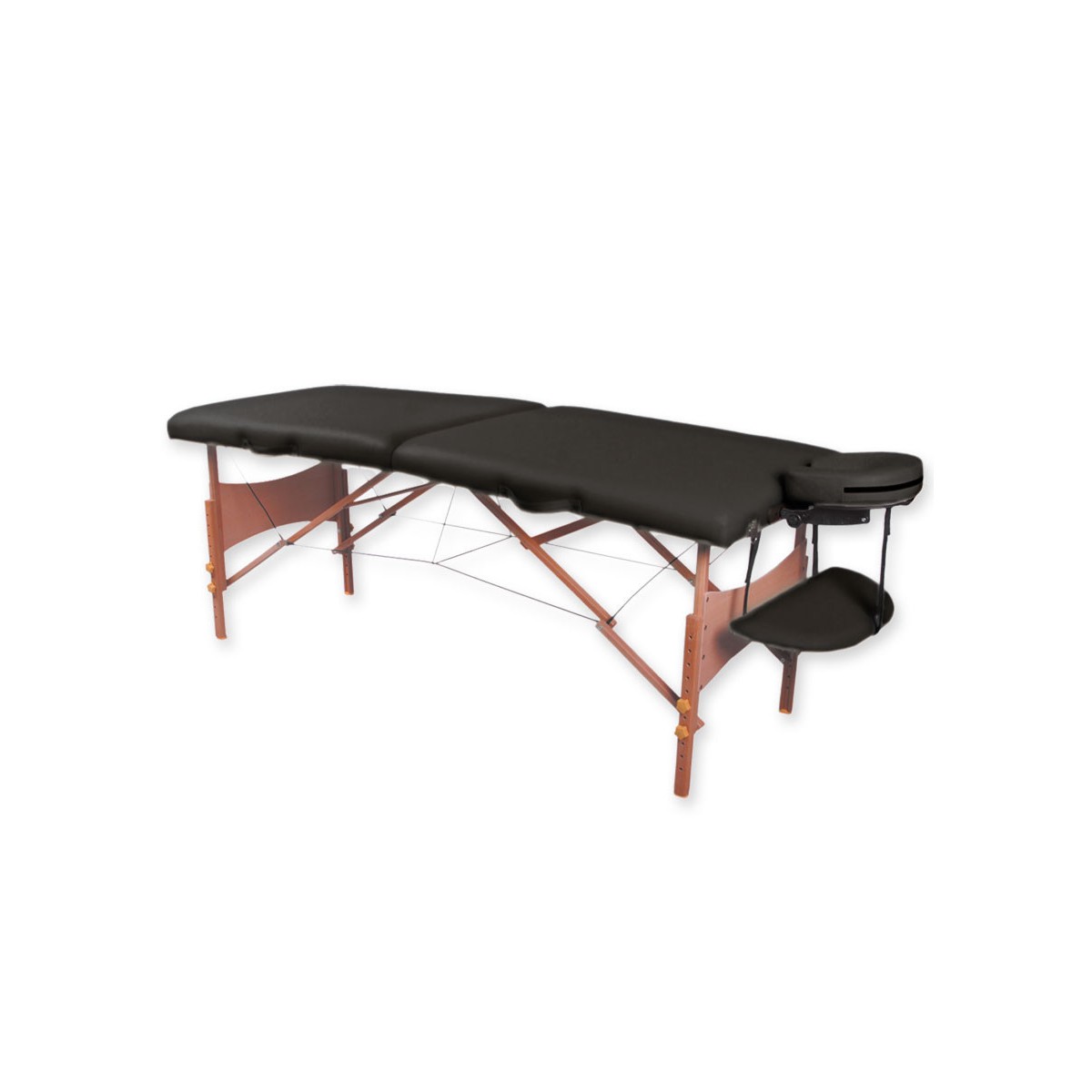 Camilla de masaje plegable de madera con 2 cuerpos, color negro Mesas de exploración en madera. Gima 44000