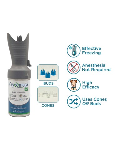 Sæt til veterinær kryokirurgi CRYOMEGA VET dobbelt levering Elektrokirurgi til veterinærmedicin Gima 80740