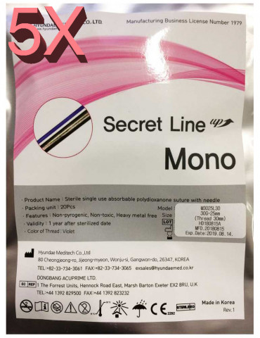5 csomag Secret Mono Threads Biostimulants Mono Filament - 100 db Biostimuláns szálak Hyundae Meditech MONO-PACK5
