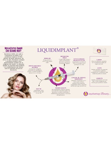 LIQUIDIMPLANT Labium tværbundet hyaluronsyre læbefiller 1 ml LIQUIDIMPLANT dermal fillers Novacutis LABIUM