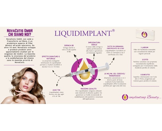 LIQUIDIMPLANT Labium relleno de labios con ácido hialurónico reticulado 1 ml Rellenos dérmicos LIQUIDIMPLANT Novacutis LABIUM
